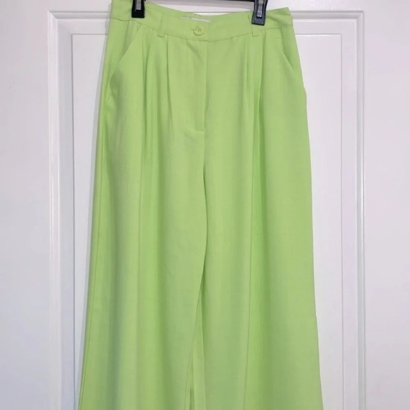 WeWoreWhat lime green wide leg pant suit and jacket size 4 - Picture 6 of 16